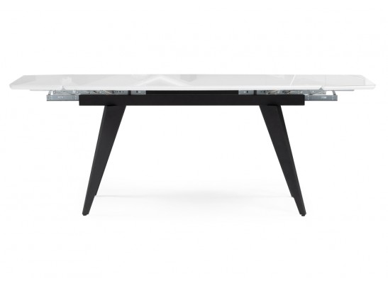 Стеклянный стол Элис 140(200)х80 белый / черный в Набережных Челнах