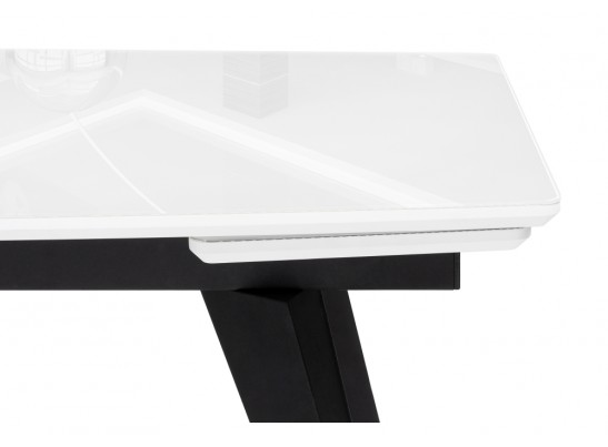 Стеклянный стол Элис 140(200)х80 белый / черный в Набережных Челнах