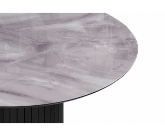 Стеклянный стол Гравент 110 кристл серый мрамор / черный