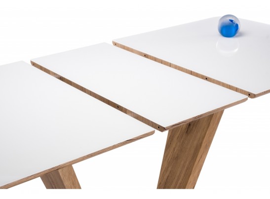 Стол на тумбе Петир 160 белый / дуб монтана в Набережных Челнах