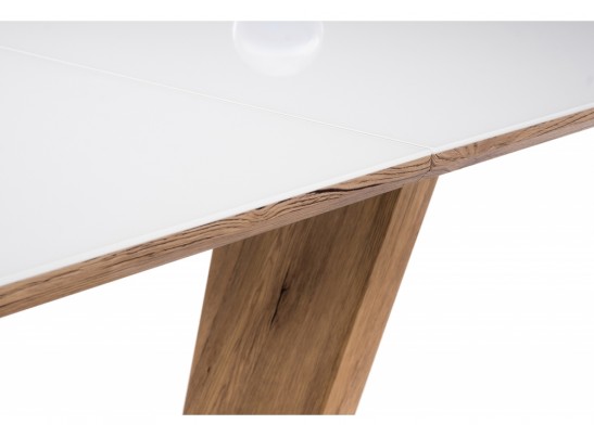 Стол на тумбе Петир 160 белый / дуб монтана в Набережных Челнах