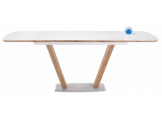 Стол на тумбе Петир 160 белый / дуб монтана в Набережных Челнах