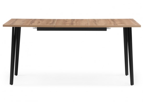 Стол раскладной Денвер Лофт 120(160)х75х75 25 мм дуб вотан / матовый черный в Набережных Челнах