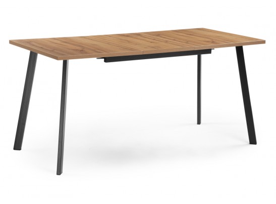 Деревянный стол Колон Лофт 120(160) х 75 черный матовый / дуб крафт золотой в Набережных Челнах