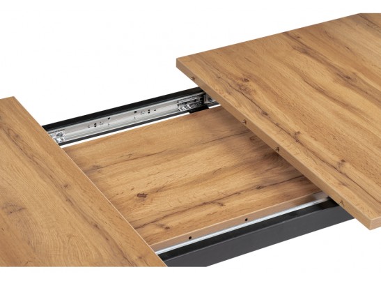 Деревянный стол Колон Лофт 120(160) х 75 черный матовый / дуб крафт золотой в Набережных Челнах