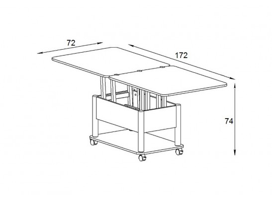 Стол-трансформер Виват темный венге / черный в Набережных Челнах