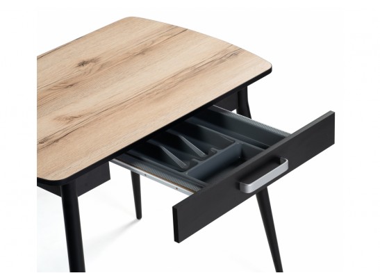 Стол Вики 90х60х77 делано / черный в Набережных Челнах