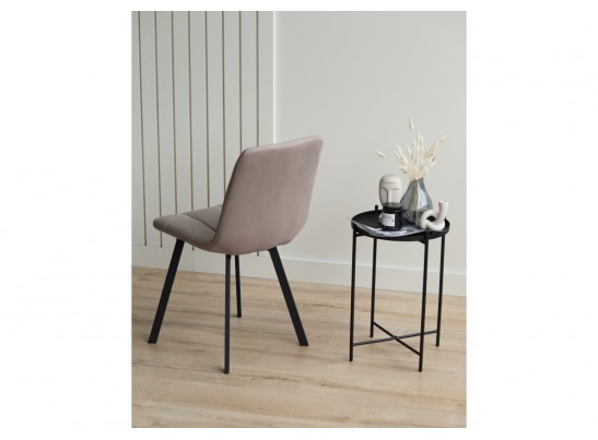 Стул на металлокаркасе Чилли латте / черный