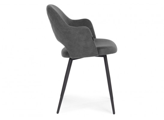 Стул на металлокаркасе Гутрид прошивка ромбы сзади темно-серый / черный каркас в Набережных Челнах