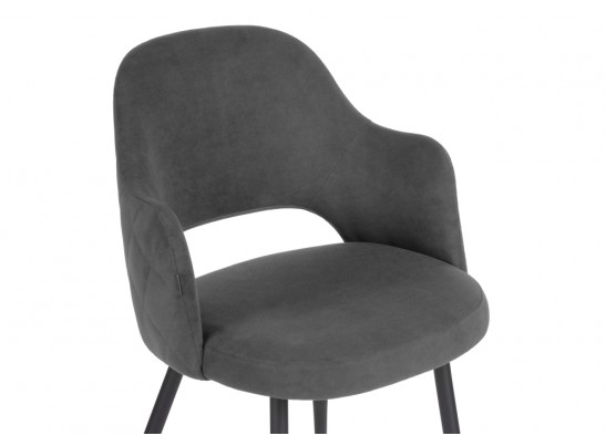 Стул на металлокаркасе Гутрид прошивка ромбы сзади темно-серый / черный каркас в Набережных Челнах