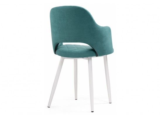 Стул на металлокаркасе Гутрид ромбы спереди бирюзовый / белый каркас в Набережных Челнах