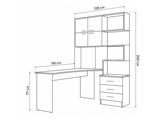 Компьютерный стол Эльброни левый белый в Набережных Челнах