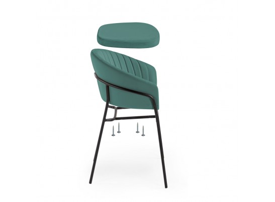 Стул на металлокаркасе Лео темно-синий / черный в Набережных Челнах