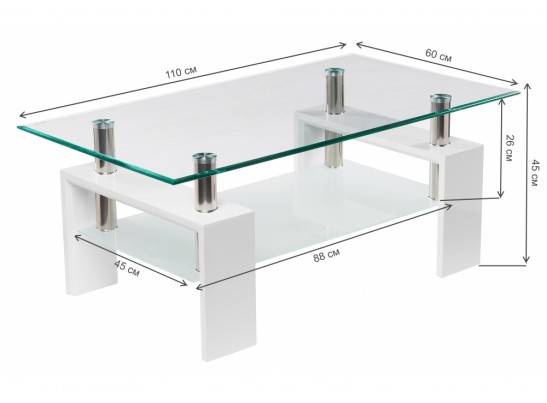 Журнальный столик CT1-052 110х60х45 white в Набережных Челнах