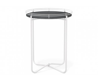 Журнальный столик Sheffilton SHT-CT20 каменный уголь / белый муар