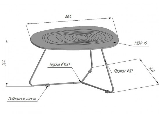 Журнальный столик SHT-CT52-3 кариф / черный муар в Набережных Челнах