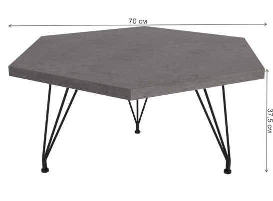 Журнальный столик SHT-TU29/H36/TT20 ЛДСП 70 бетон чикаго темно-серый / черный муар в Набережных Челнах