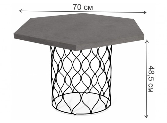 Журнальный столик SHT-TU49/TT20 70 бетон чикаго темно-серый / черный муар в Набережных Челнах