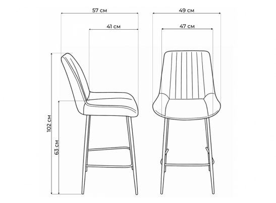 Полубарный стул Седа светло-серый (zd 960) / золотой в Набережных Челнах