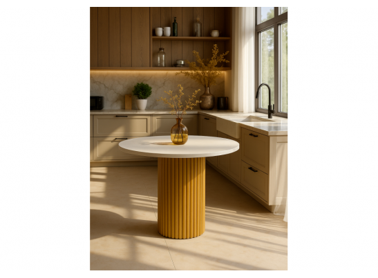 Деревянный стол Барел 90 белый / золото