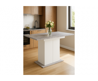 Деревянный стол Carla белый / цемент светлый