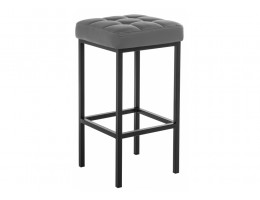 Барный стул Лофт кожзам темно-серый / черный матовый
