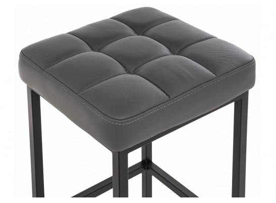 Барный стул Лофт кожзам темно-серый / черный матовый в Набережных Челнах