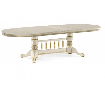 Деревянный стол Кантри крем с золотой патиной