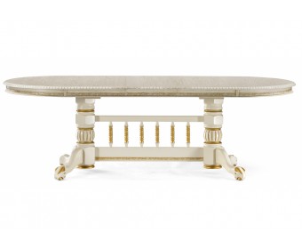 Деревянный стол Кантри крем с золотой патиной