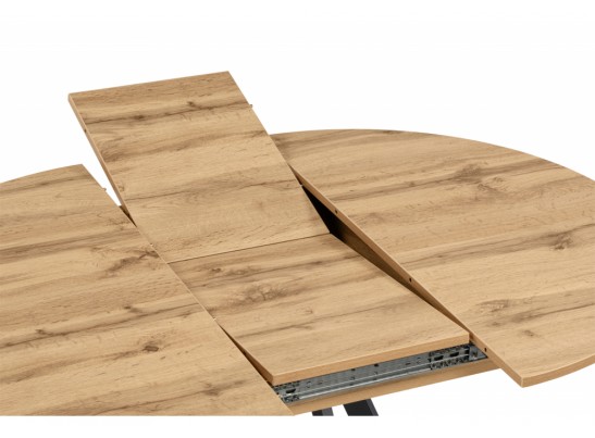 Деревянный стол Карпер 90(120) дуб вотан / черный матовый в Набережных Челнах