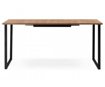 Деревянный стол Лиман 117 (157) x 77 дуб крафт золотой / черный матовый