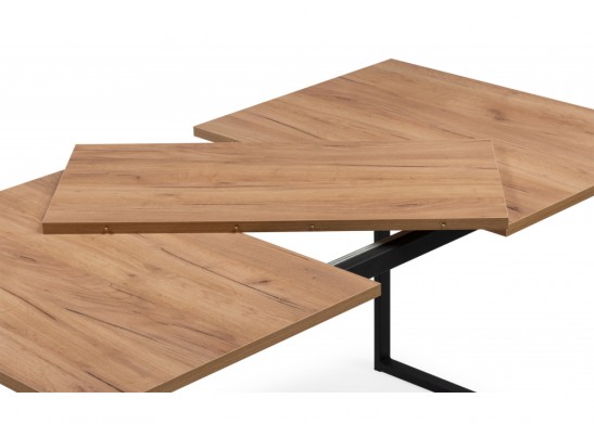 Деревянный стол Лиман 117 (157) x 77 дуб крафт золотой / черный матовый в Набережных Челнах