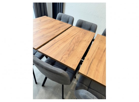 Деревянный стол Лиман 117 (157) x 77 дуб крафт золотой / черный матовый в Набережных Челнах