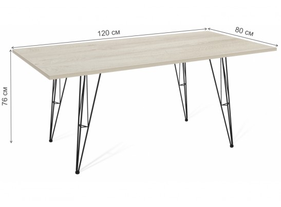 Деревянный стол SHT-TU10/120/80 ЛДСП черный муар / дуб беленый в Набережных Челнах