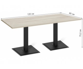 Деревянный стол SHT-TU5-BS1/120/80 ЛДСП черный / дуб беленый