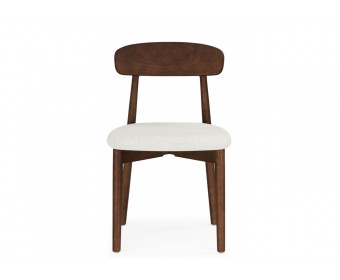 Деревянный стул Okava 1 бежевая рогожка / орех