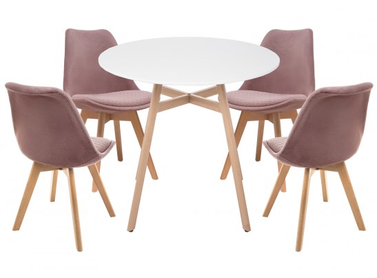 Обеденная группа Арги 80 light purple / white / wood в Набережных Челнах