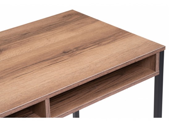 Письменный стол Леон Лофт 110х55х75 черный матовый / дуб делано темный в Набережных Челнах