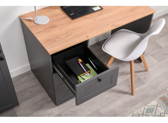 Письменный стол Опра серый графит / дуб золотой craft в Набережных Челнах