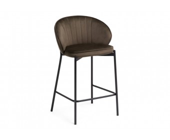 Полубарный стул Нейл шоколадный / черный