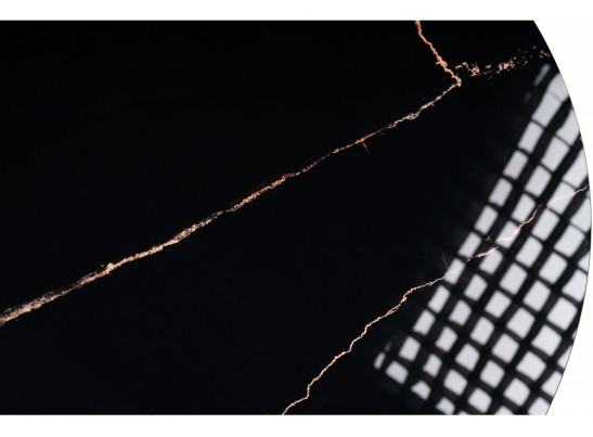 Стеклянный стол Анселм обсидиан / черный / золото в Набережных Челнах