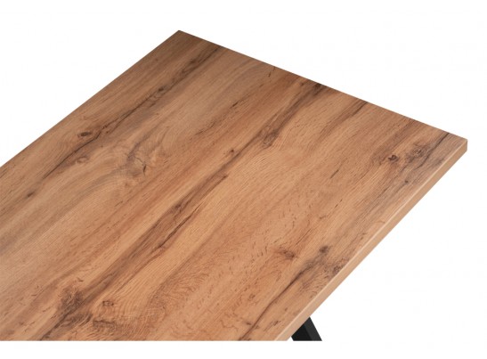 Стол Алеста Лофт 120х60х77 25 мм дуб вотан / черный матовый в Набережных Челнах