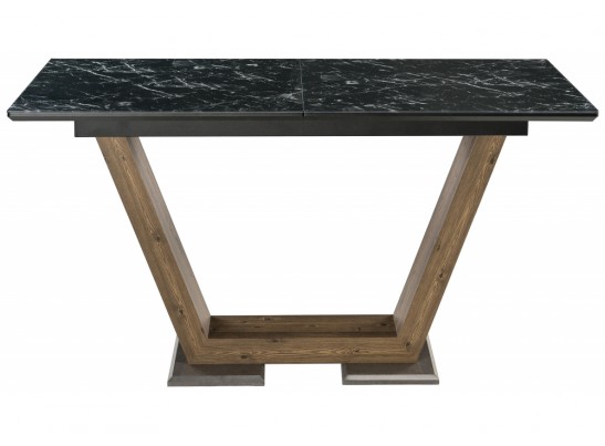 Стол на тумбе Иматра мрамор черный / черная шагрень в Набережных Челнах