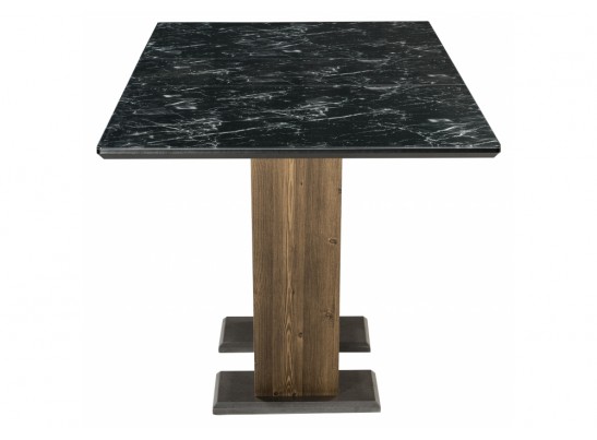 Стол на тумбе Иматра мрамор черный / черная шагрень в Набережных Челнах