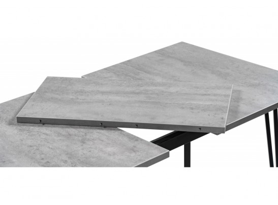 Стол раскладной Денвер Лофт 120(160)х75х75 25 мм бетон / черный матовый в Набережных Челнах