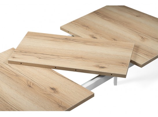 Стол раскладной Колон Лофт 120(160)х75х75 25 мм дуб делано светлый / матовый белый в Набережных Челнах