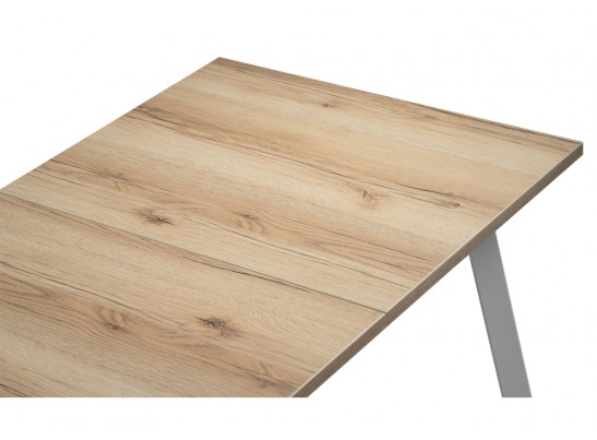 Стол раскладной Колон Лофт 120(160)х75х75 25 мм дуб делано светлый / матовый белый в Набережных Челнах