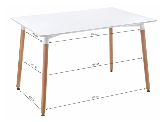 Стол Table 120х80х73 white / wood в Набережных Челнах Стол Table 120х80х73 white / wood в Набережных Челнах