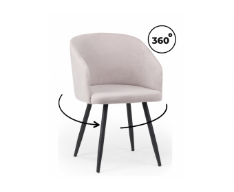 Стул на металлокаркасе Монер 360 светло-серый (glory 36) / черный