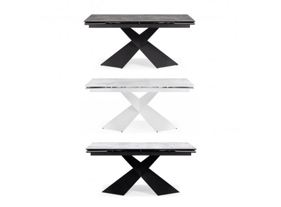 Стеклянный стол Хорсборо 140(200)х80х79 обсидиан / черный в Набережных Челнах